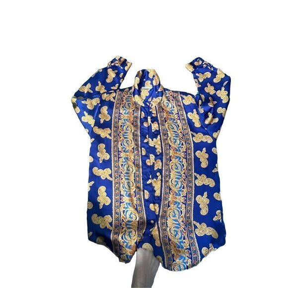 VTG 1990s Baroque Print Long sleeve shirt - Picture 2 of 8